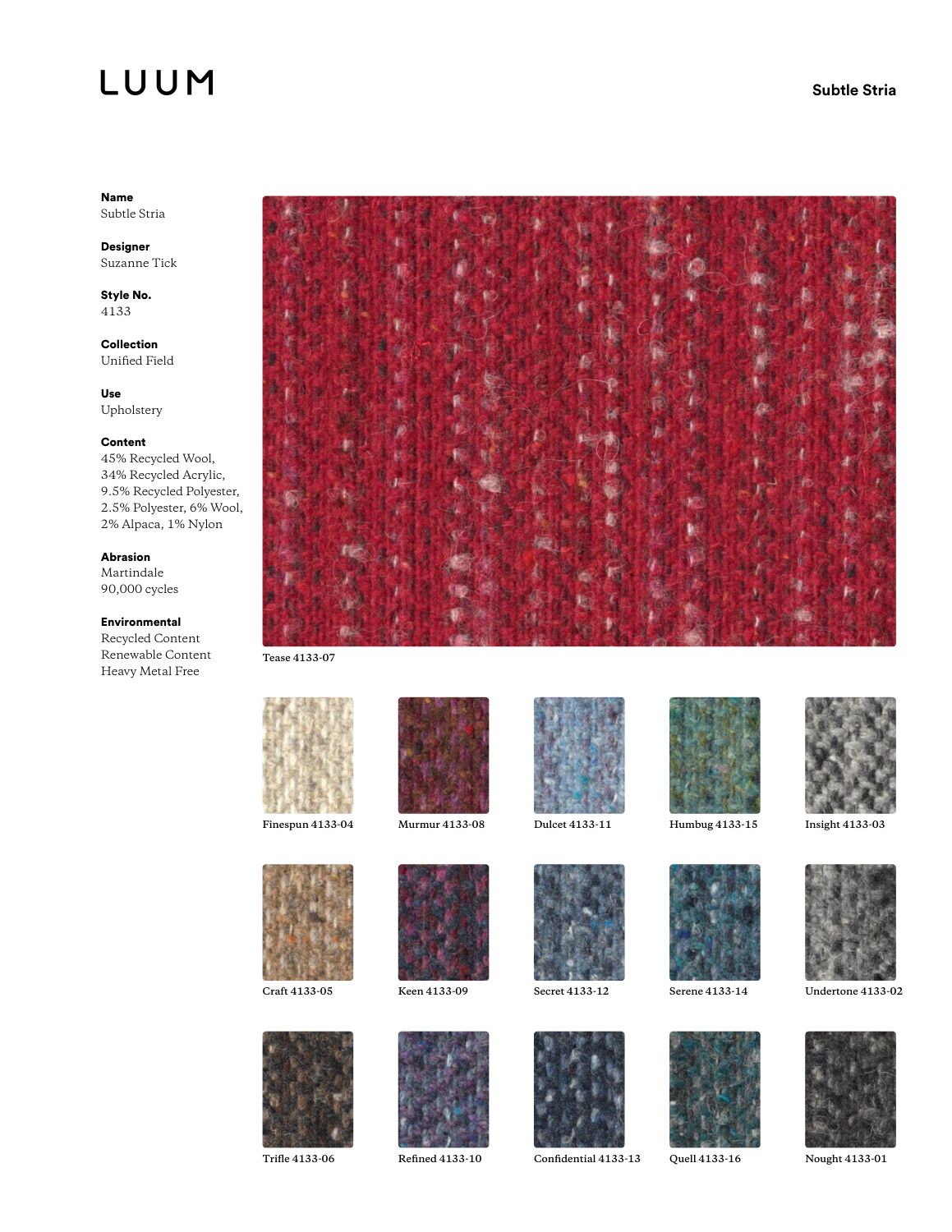 Subtle Stria - 4133 Sample Card