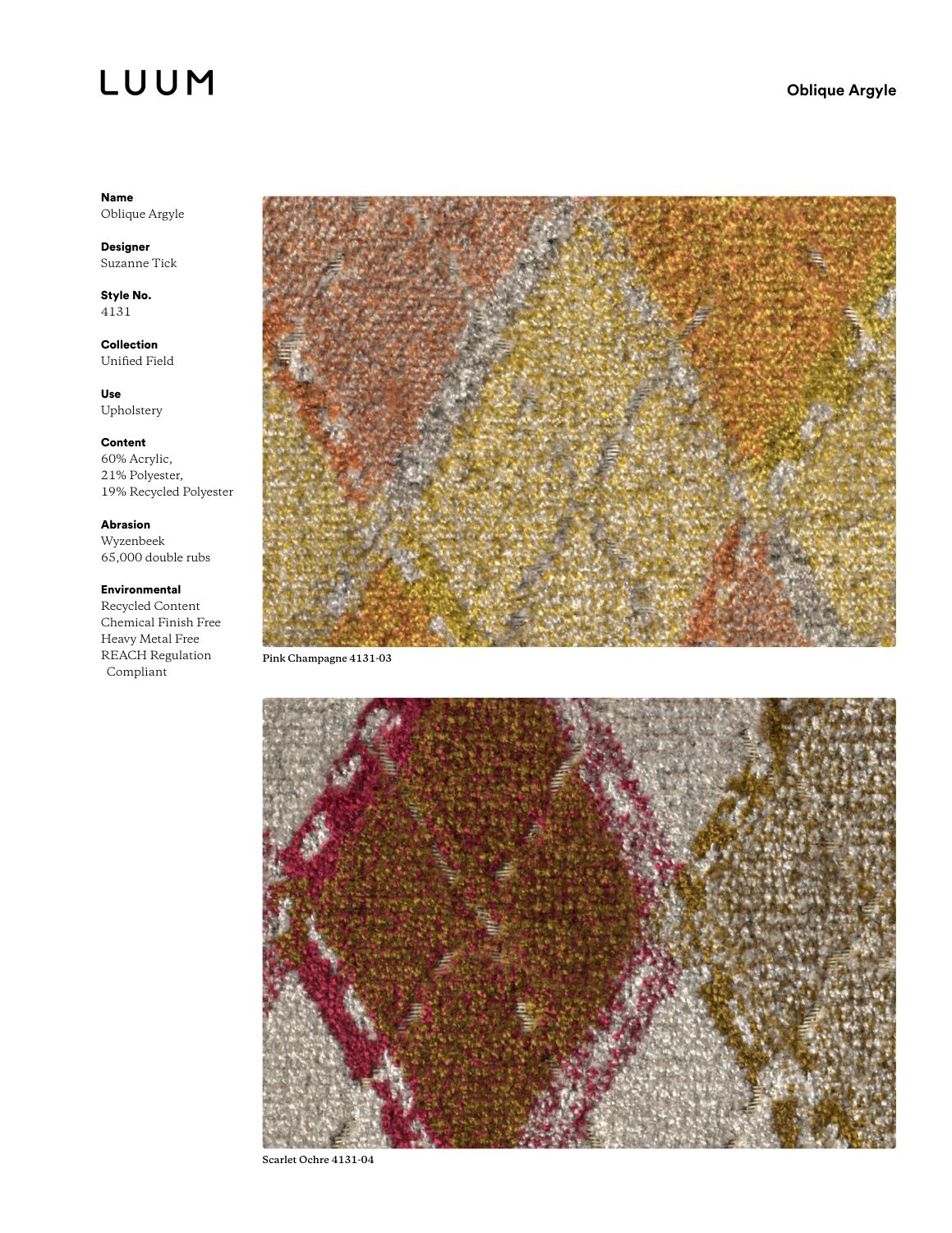 Oblique Argyle - Golden Slate - 4131 - 06 Sample Card