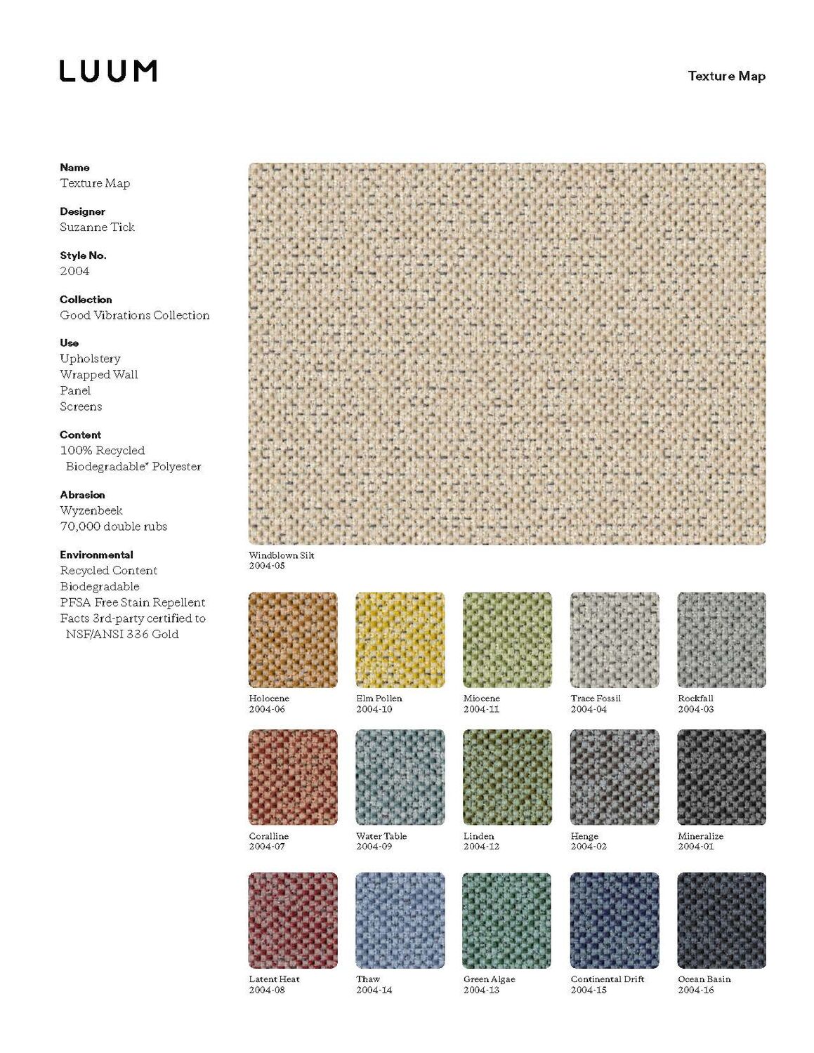 Texture Map - Elm Pollen - 2004 - 10 Sample Card