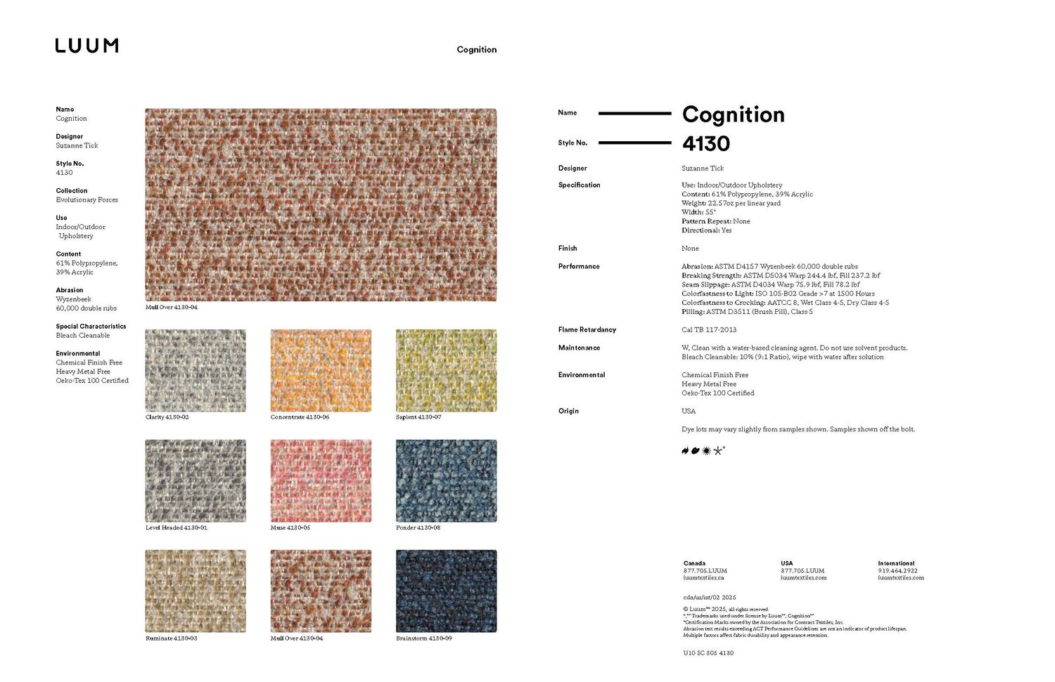 Cognition - Clarity - 4130 - 02 - Half Yard Sample Card