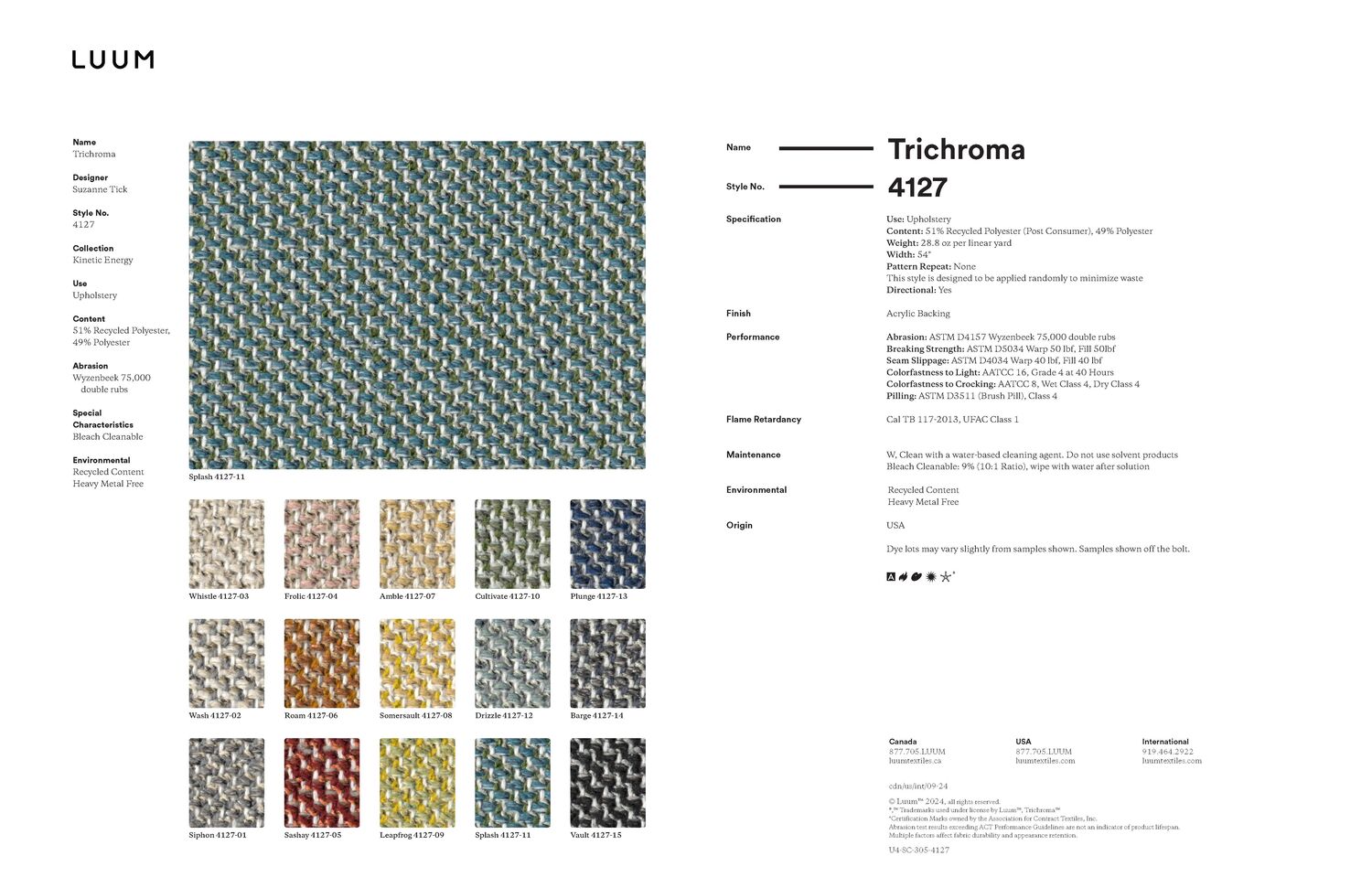 Trichroma - Amble - 4127 - 07 - Half Yard Sample Card