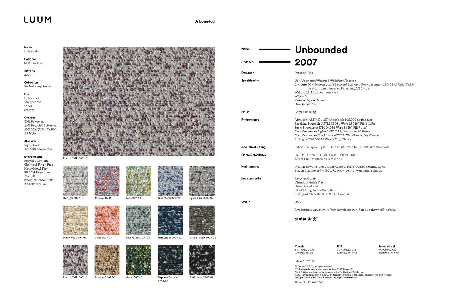 Unbounded - Asteroid Belt - 2007 - 04 - Half Yard Sample Card