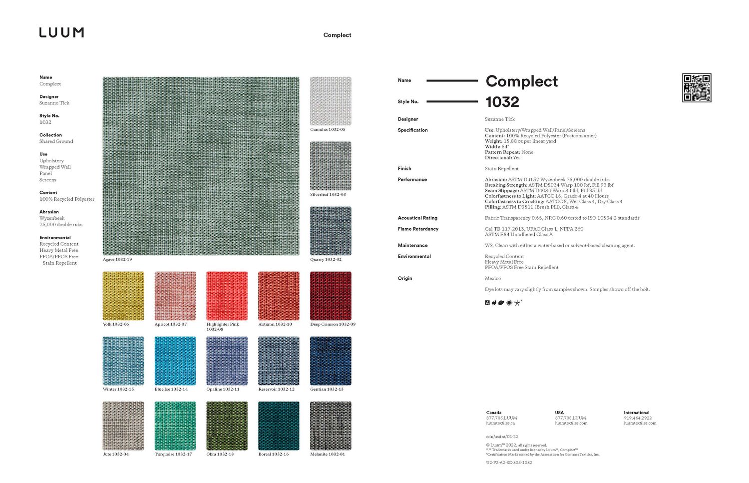 Complect - Agave - 1032 - 19 Sample Card