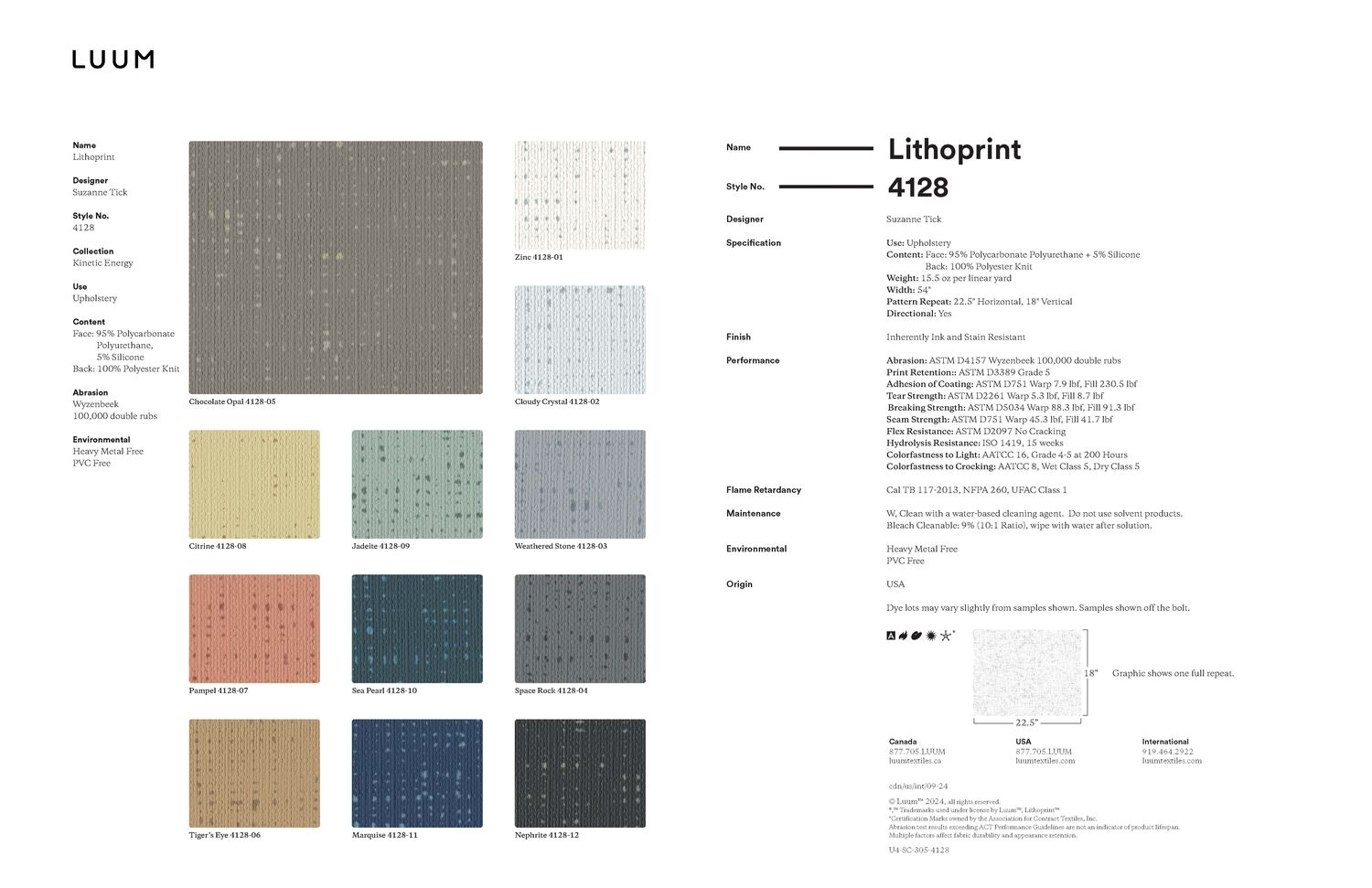 Lithoprint - Nephrite - 4128 - 12 Sample Card