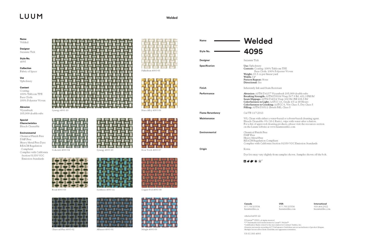 Welded - Synthesis - 4095 - 11 Sample Card