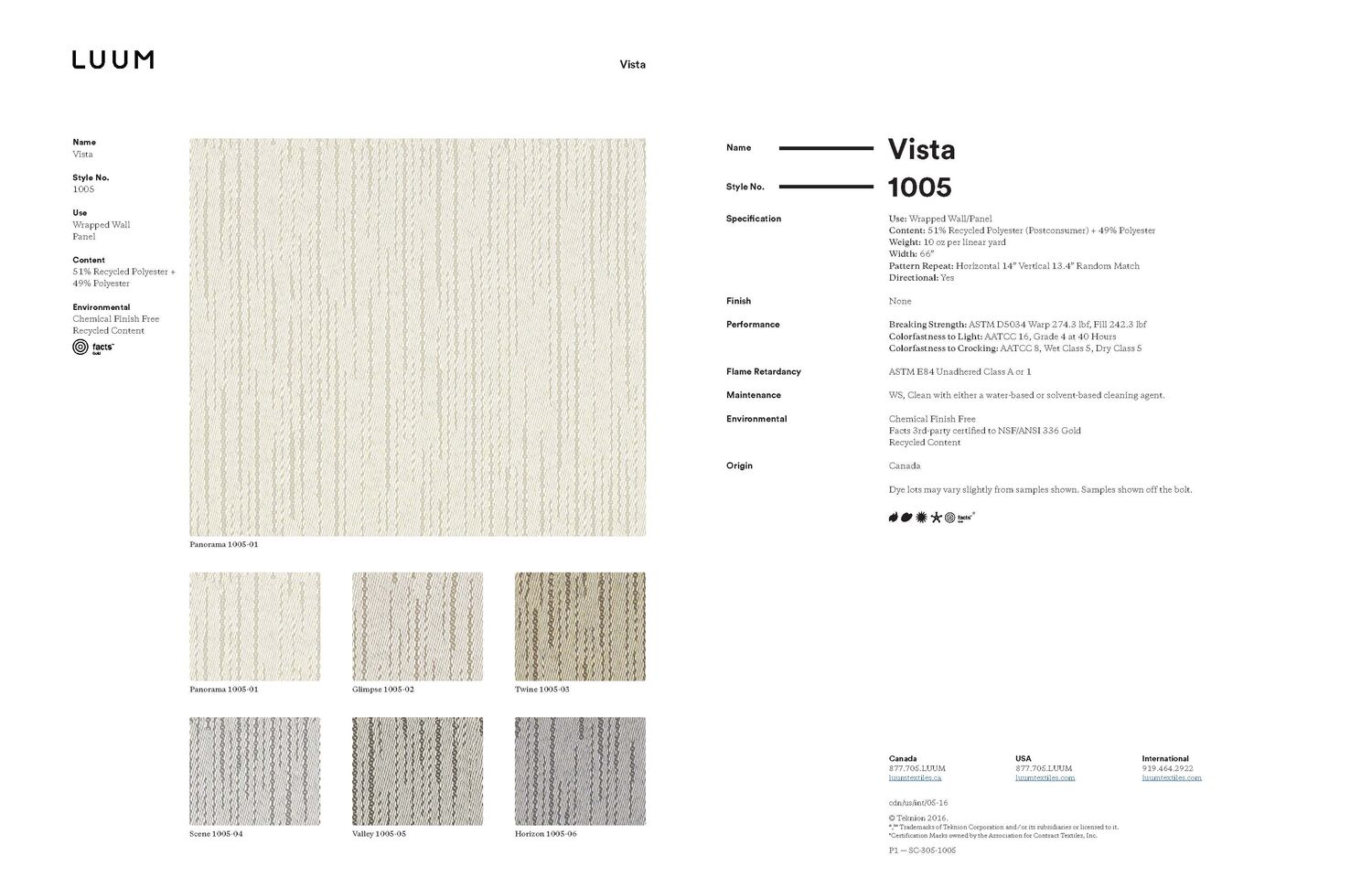 Vista - Valley - 1005 - 05 - Half Yard Sample Card